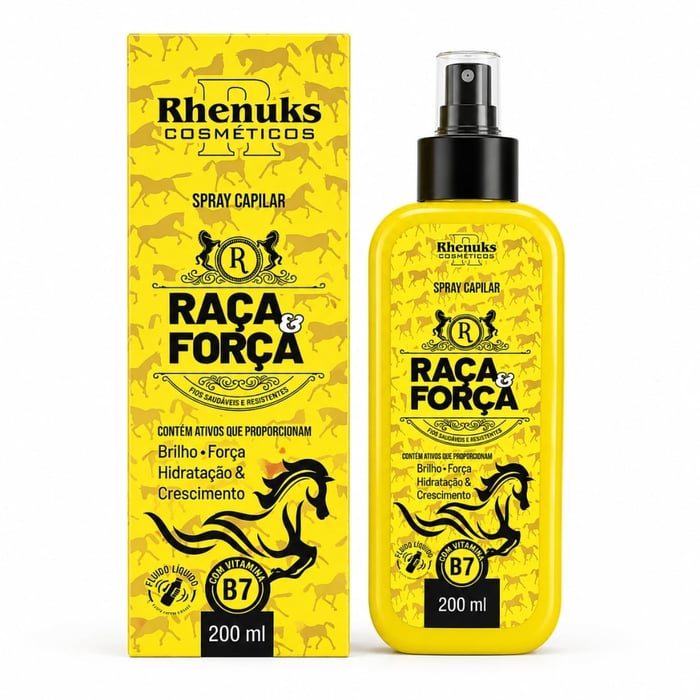 Spray Capilar Raça E Força Com Vitamina B7 200ml Rhenuks Cosméticos