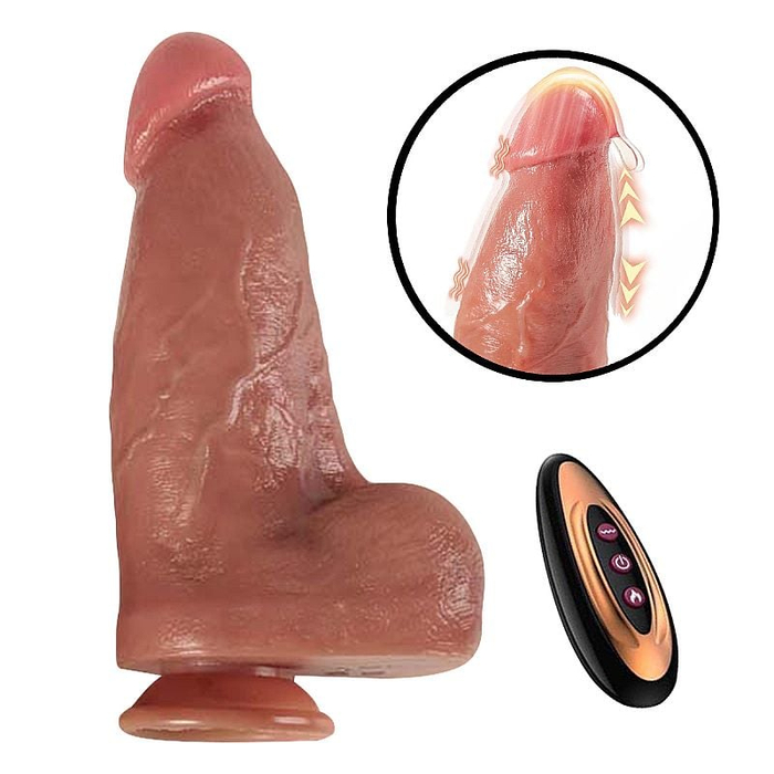 Pênis Realístico Em Silicone Líquido Com Vai E Vem Aquecimento 24,0 X 6,8 Cm Si Vibe Toys