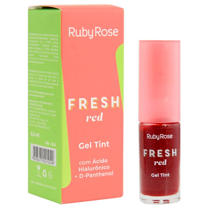 Gel Lip Tint Fresh Red Realçador 5,5ml Ruby Rose