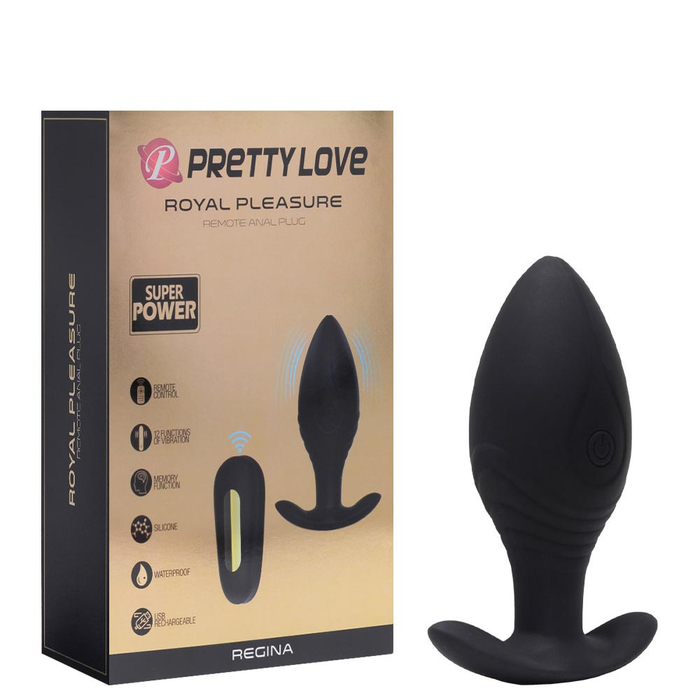 Vibrador Plug Luxo 12 Vibrações Com Controle Regina Pretty Love Sexy Import