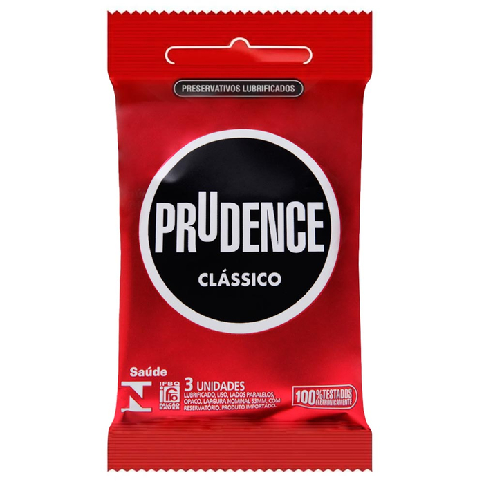 Preservativo Lubrificado Com 3 Unidades Prudence
