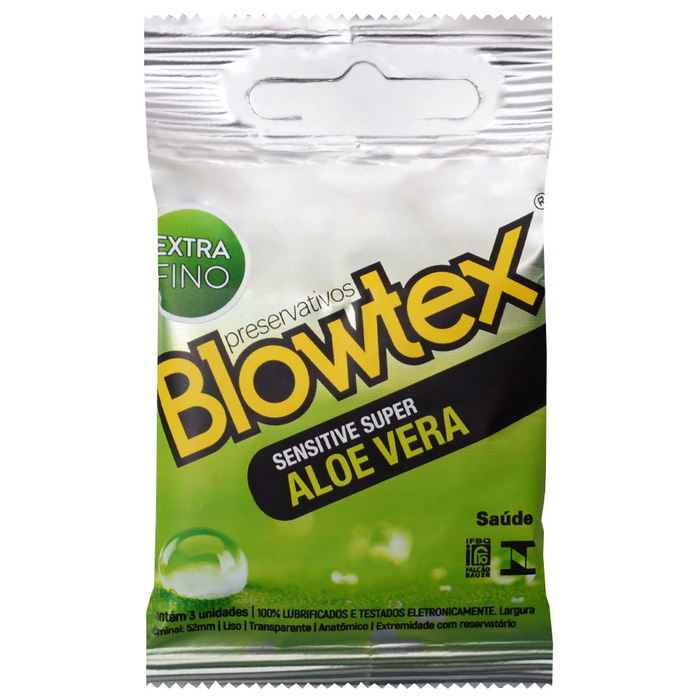 Preservativo Sensitive Extra Fino Aloe Vera 3 Unidades Blowtex