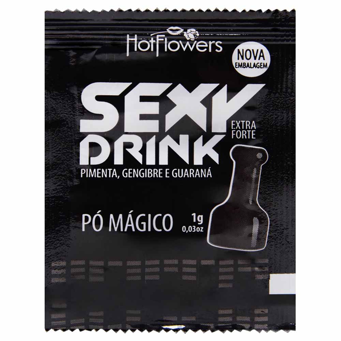 Sexy Drink Sachê Preto Pó Mágico Excitante 1g Hot Flowers