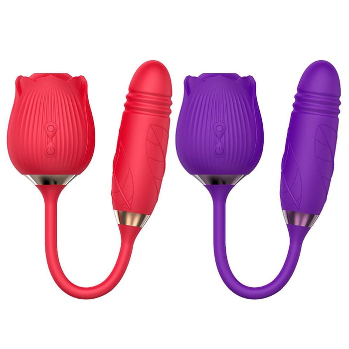 Vibrador Duplo Em Formato De Rosa Sexy Import