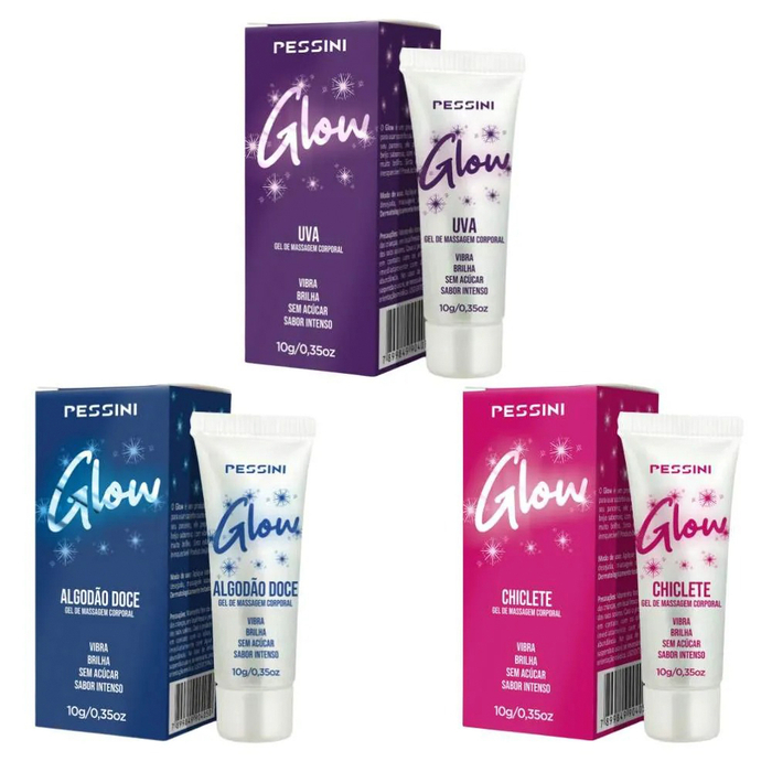 Glow Gel De Massagem Corporal Com Glitter 10g Pessini 