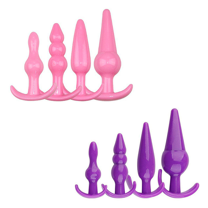 Kit Com 4 Plug Anal Em Silicone Sexy Import