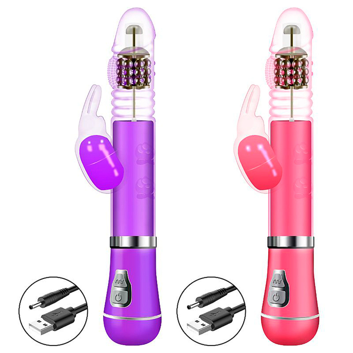 Vibrador Rotativo De Coelho Com Vai E Vem Recarregável Sexy Import