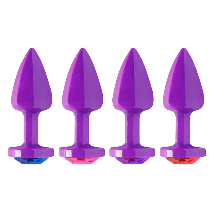 Plug Anal Roxo Com Joia Diversão Ao Cubo