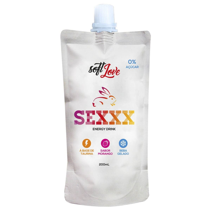 Sexxx Energy Drink Sabor Morango 200ml Soft Love