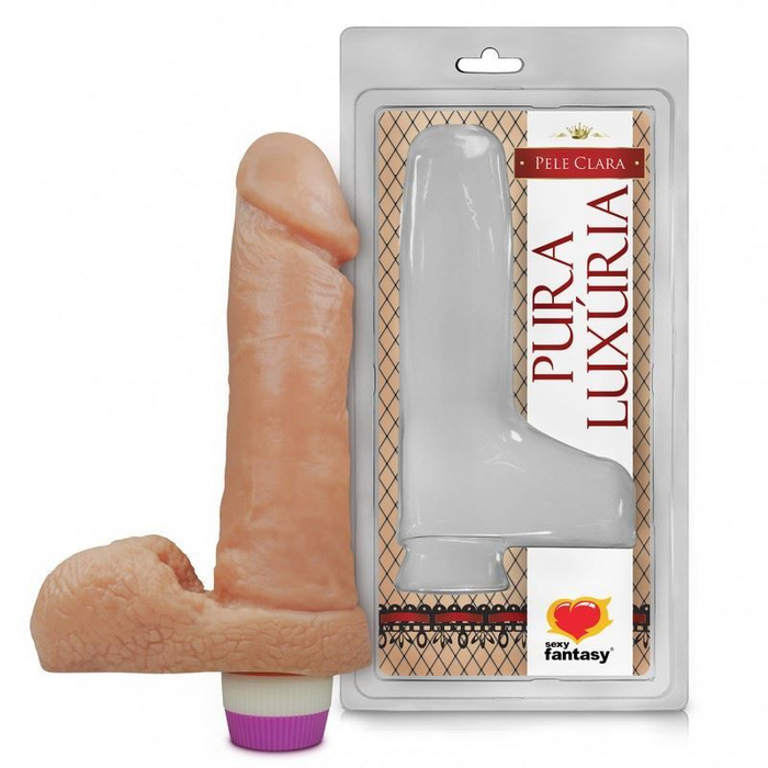 Prótese Realística Com Vibro 17,5 X 3,5cm Sexy Fantasy