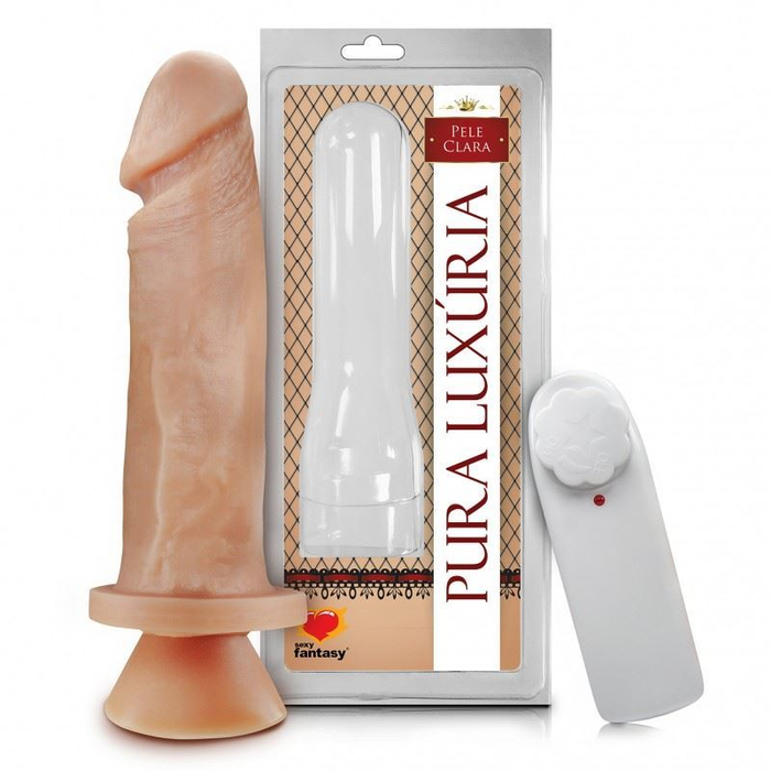 Prótese Realística Com Vibro E Ventosa 17,5 X 4cm Sexy Fantasy