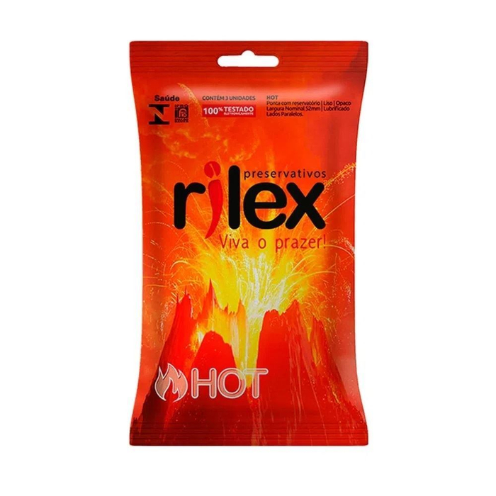 Preservativo Lubrificado Hot Com 03 Unidades Rilex