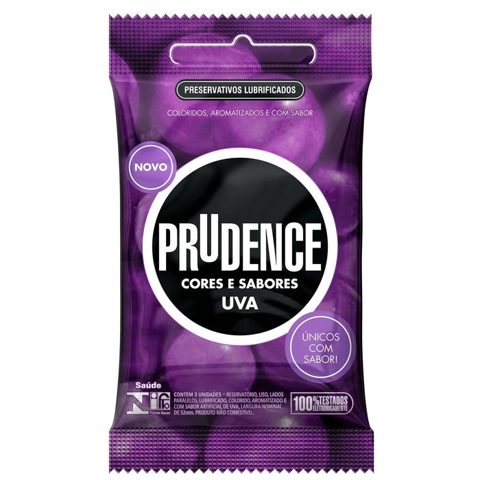Preservativos Cores E Sabores Uva 3 Unidades Prudence