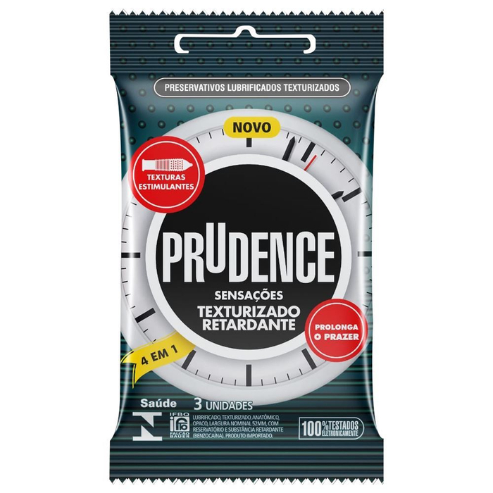 Preservativo 4x1 Sensações Texturizado Retardante Prudence