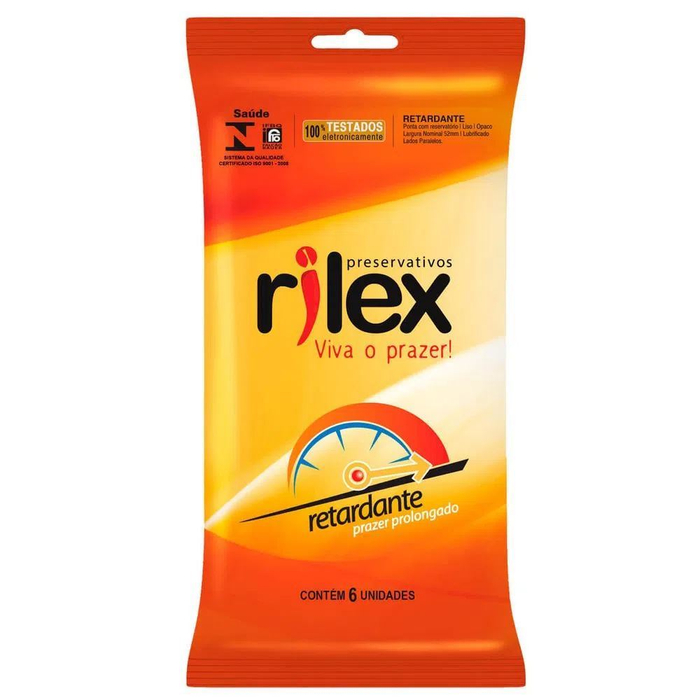 Preservativo Lubrificado Retardante Com 06 Unidades Rilex