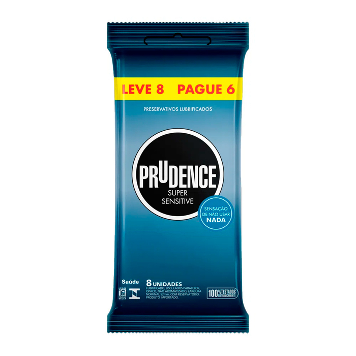 Preservativo Lubrificado Super Sensitive Leve 8 Pague 6 Prudence