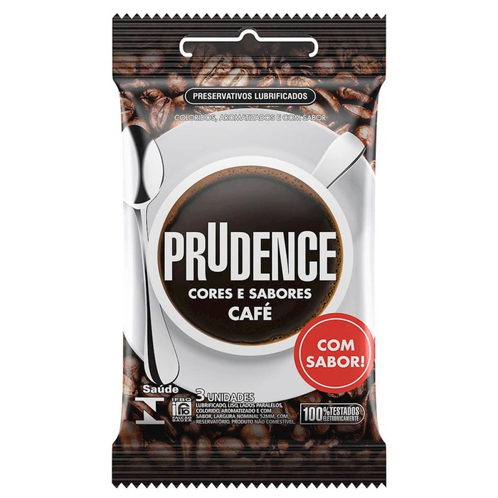 Preservativo Em Látex Cores E Sabores Café 3 Unidades Prudence