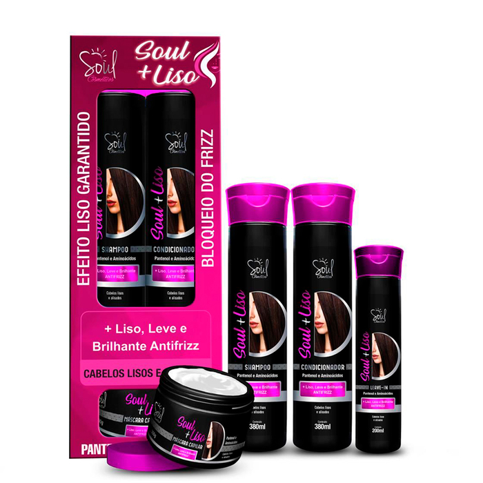 Kit Capilar Soul + Liso Cabelos Lisos E Alisados Soul Cosméticos 