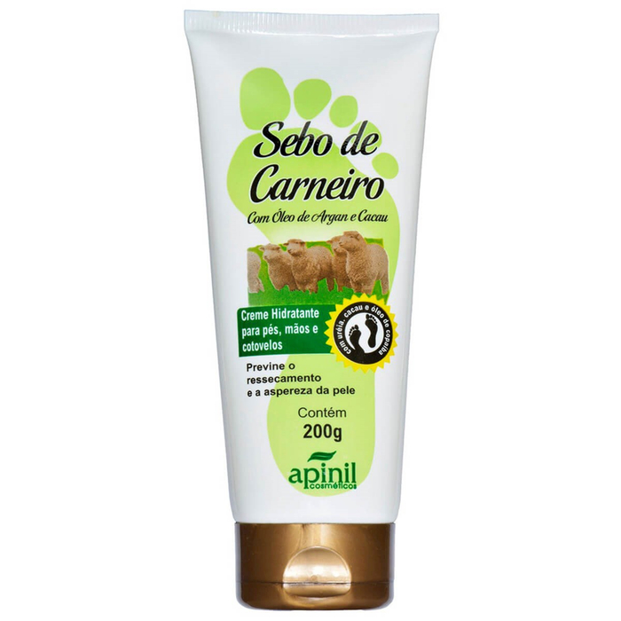 Sebo De Carneiro Creme Hidratante Para Peles Secas 200g Apinil