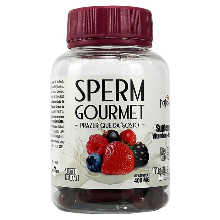 Sperm Gourmet Sabor Na Ejaculação 60 Cápsulas Hot Flowers