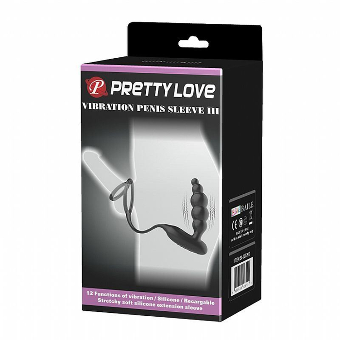 Anel Peniano Com Plug Anal Vibration Penis Sleeve Iii  Pretty Love Ld Import