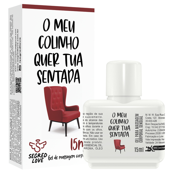 Meu Colinho Quer Tua Sentada Kit Com Tatuagem Temporária E Gel Retardante 15ml Segred Love