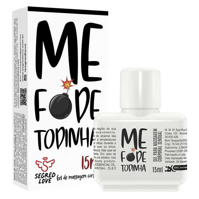 Me Fode Todinha Kit Com Tatuagem Temporária E Gel Dessensibilizante 15ml Segred Love