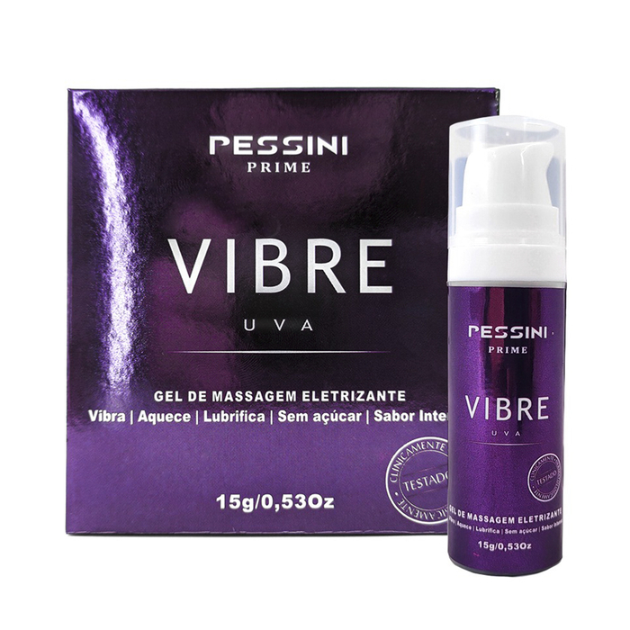 Gel Eletrizante Vibre Uva 15g Linha Prime Pessini