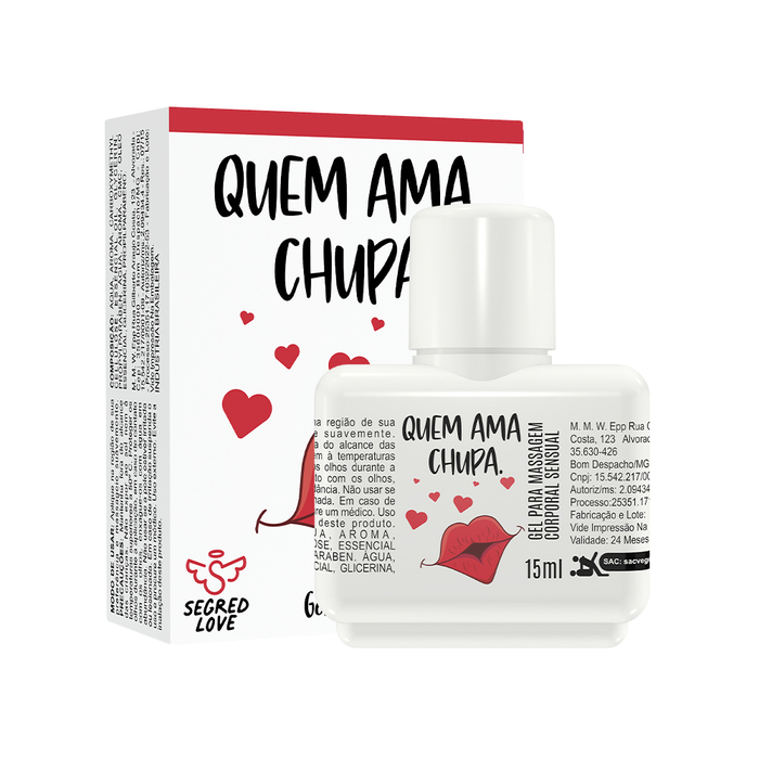 Quem Ama Chupa Kit Com Gel Ice Beijável E Tatuagem Temporária 15ml Segred Love