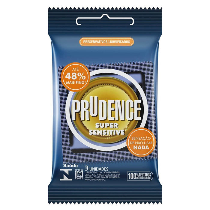 Preservativos Super Sensitive Com 3 Unidades Prudence