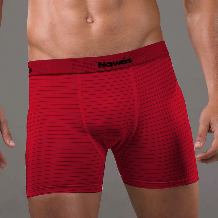 Cueca Boxer Adulto Em Microfibra Listrada Nawes