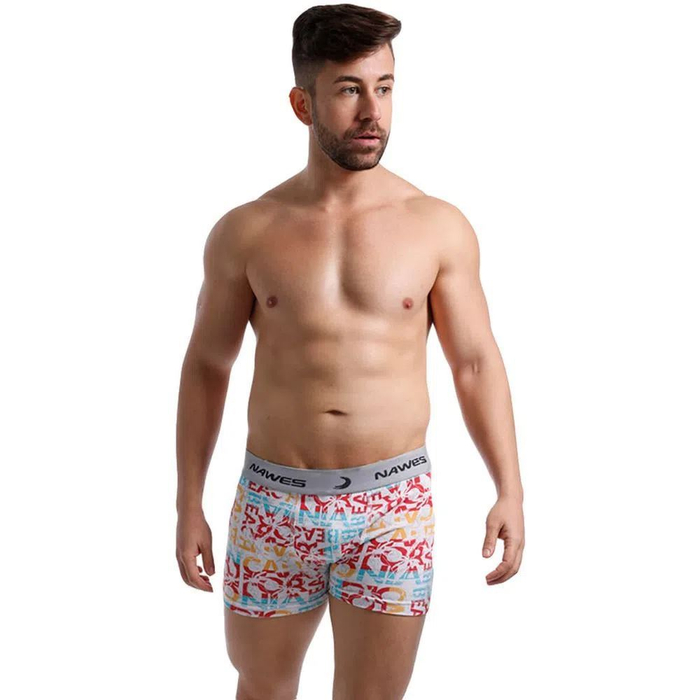 Kit Com 2 Cuecas Boxer Em Cotton Estampada Nawes