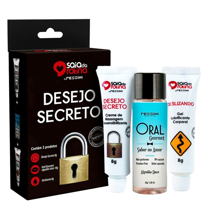 Kit Desejo Secreto Com 3 Géis Linha Saia Da Rotina By Pessini