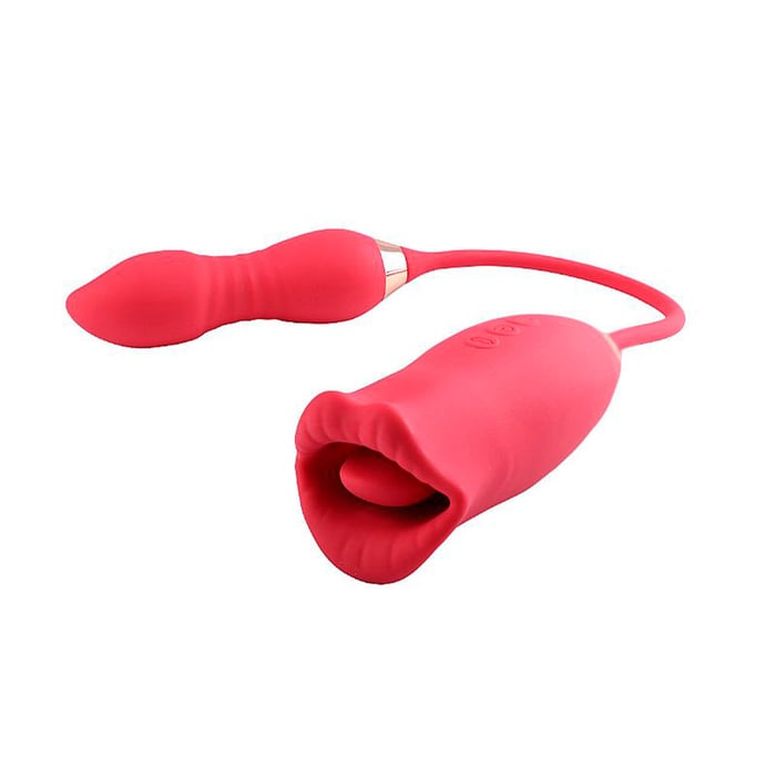 Vibrador De Clitóris Formato De Boca Com Bullet Vai E Vem 2 Si Sexy Import 