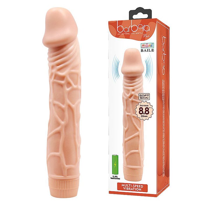 Prótese Realística Com Vibro Em Silicone 22,5 X 4,5 Cm Sexy Import