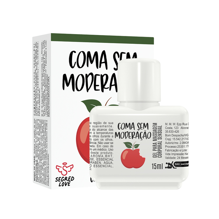 Coma Sem Moderação Kit Com Gel Siliconado Ice Beijável E Tatuagem Temporária 15ml Segred Love