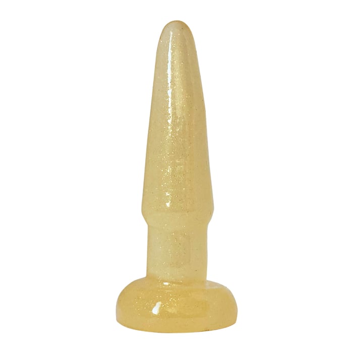 Plug Anal Tasty Com Glitter 11x2,5cm Ouro Premium Kgel