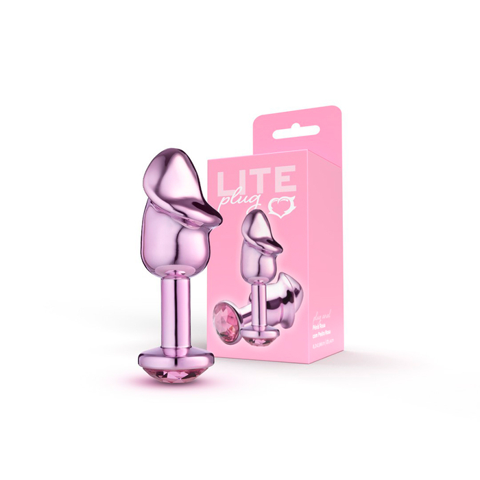 Lite Plug Anal Rosa Pênis Com Pedra Rosa Sexy Fantasy