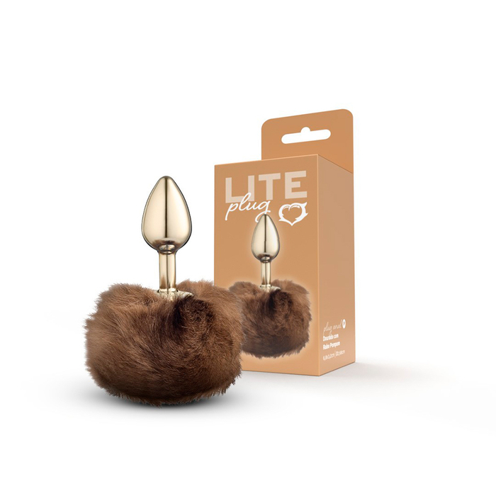 Lite Plug Anal Dourado P Com Rabo Pompom Sexy Fantasy