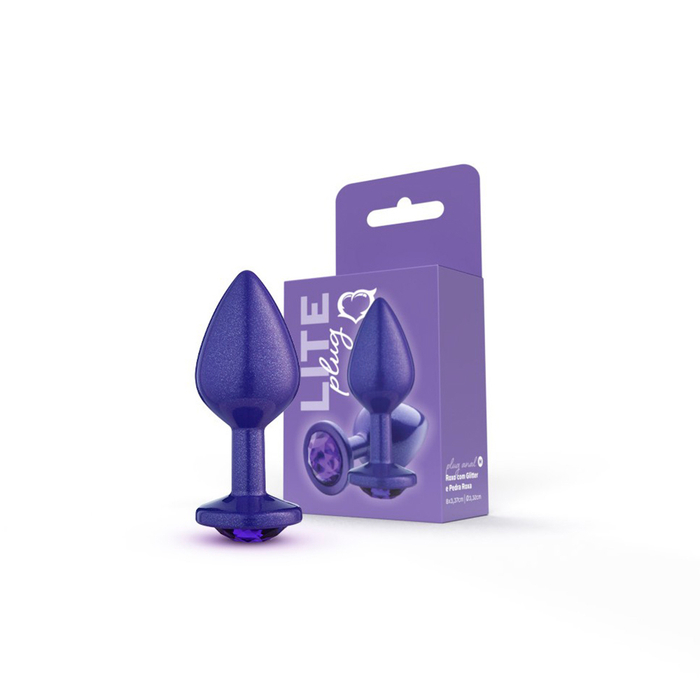 Lite Plug Anal Roxo M Com Glitter E Pedra Roxa Sexy Fantasy