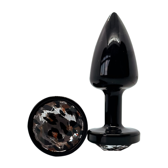 Plug Desire Abs Preto Com Pedra Onça Prata Ld Import