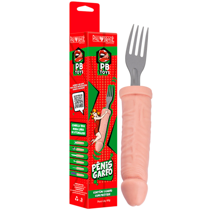 Garfo Formato De Pênis Pb Toys Linha Utensílios Sensuais Pau Brasil