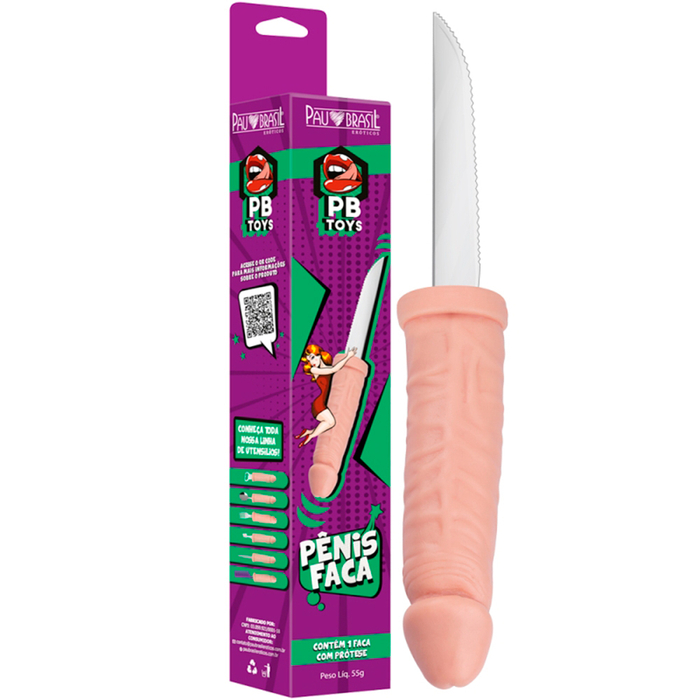 Faca Formato De Pênis Pb Toys Linha Utensílios Sensuais Pau Brasil