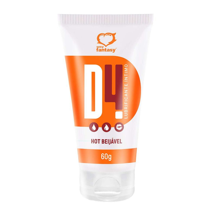 D4 Lubrificante íntimo Beijável Hot 60g Sexy Fantasy