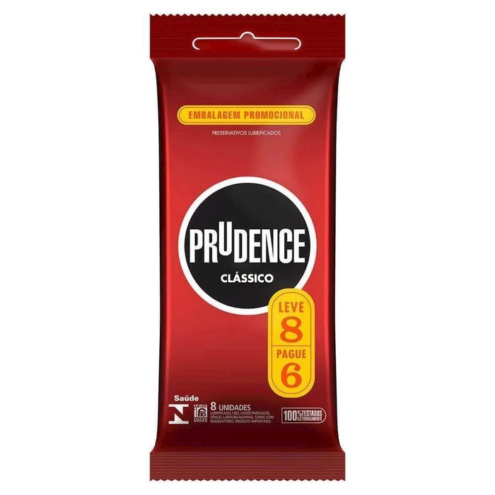 Preservativos Lubrificados Leve 8 Pague 6 Unidades Prudence