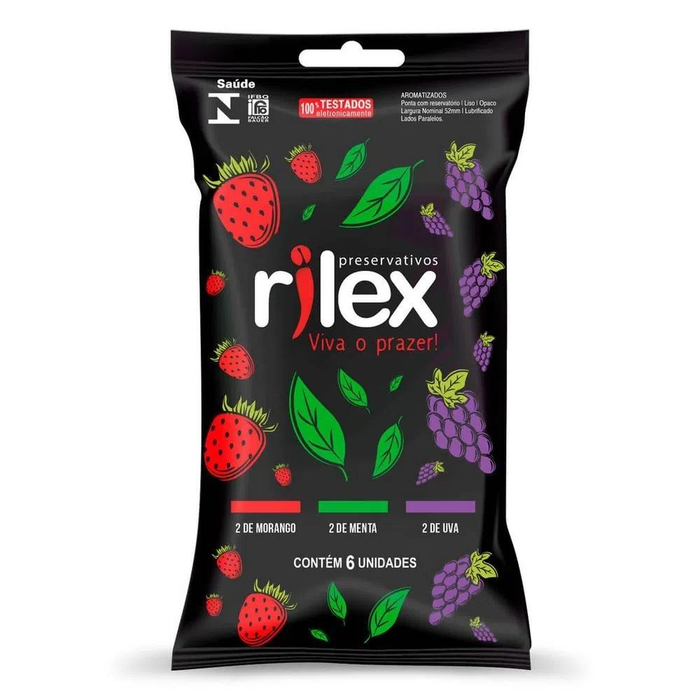 Preservativo Lubrificado Com Aroma Mix De Frutas 06 Unidades Rilex