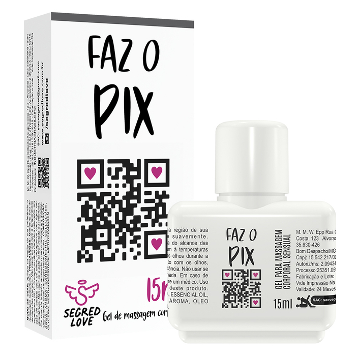 Faz O Pix Kit Com Tatuagem Temporária E Gel Ice Beijável 15ml Segred Love