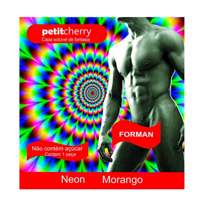 Capa Solúvel Masculina De Fantasia Neon Sem Costura De Gelatina Petit Cherry