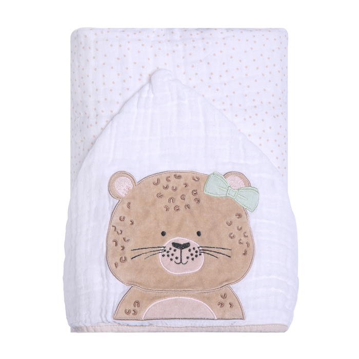 Toalha De Banho Soft Papi Friends C/ Capuz Bordado 90cm X 75cm Contem 01 Un