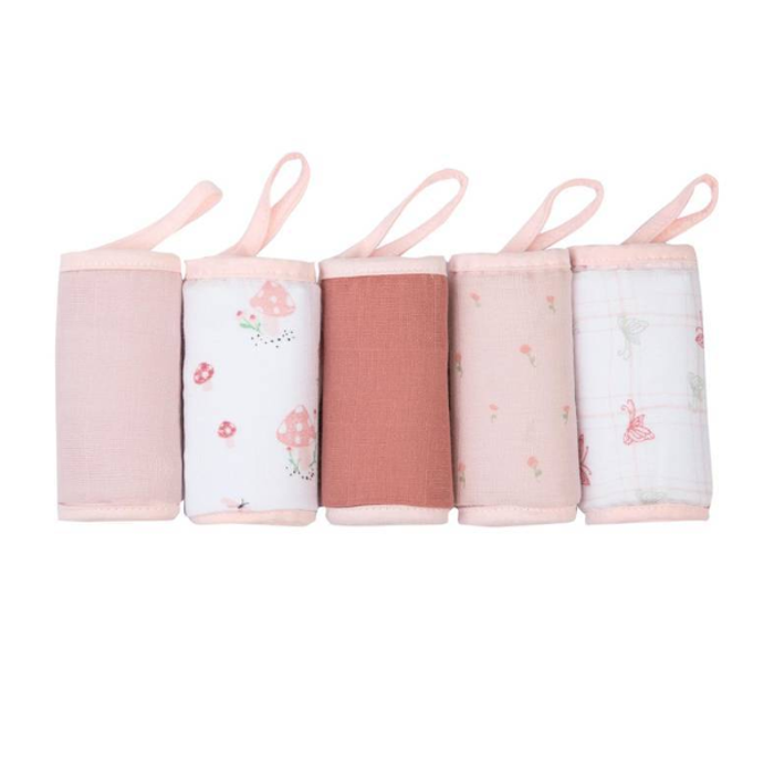 Paninho De Boca Soft Premium Papi Baby Com Prendedor De Chupeta 32cm X 32cm 05 Unidades